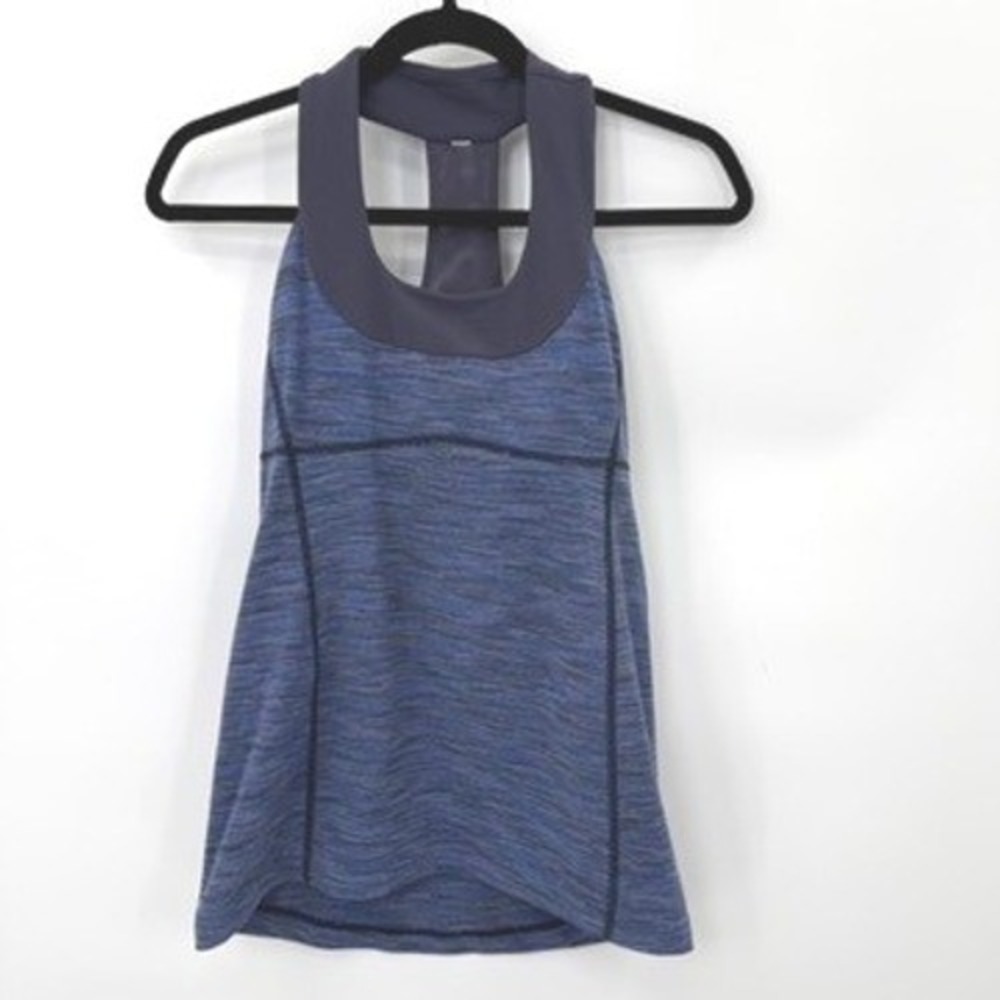 Lululemon Scoop Neck Tank Women 6 Yoga Gym Athletic Space Cadet Blue Racerback